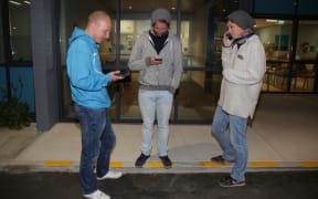Tourists attempt to make contact with their family after the quake.
