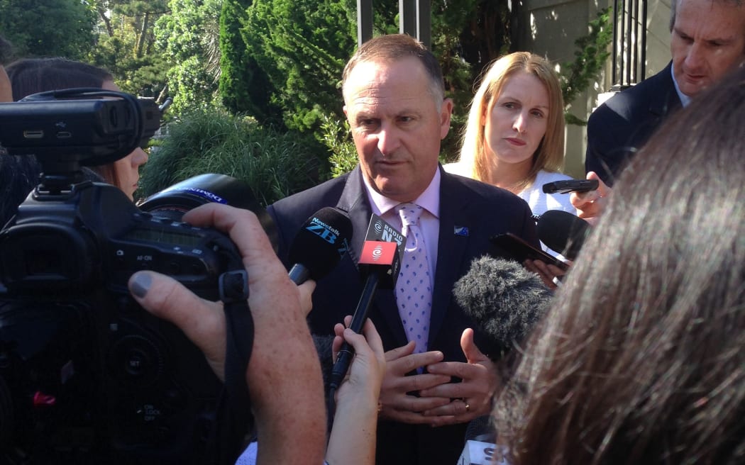 Prime Minister John Key speaking to reporters on 3 February.