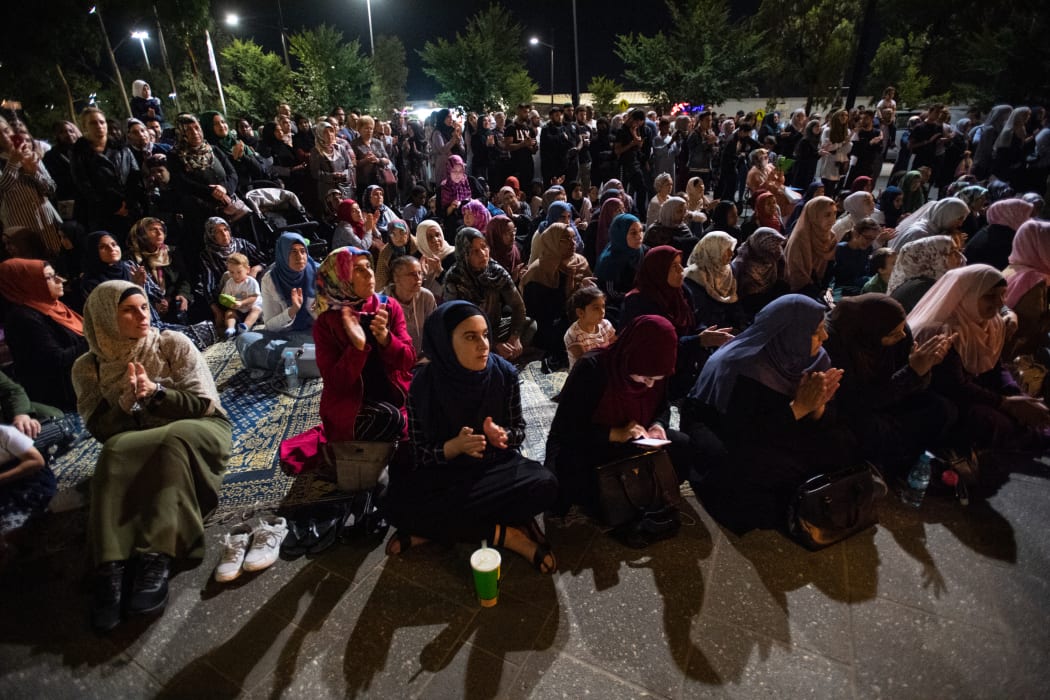 Members of the Muslim community in Melbourne hold a vigil at Hume Global Learning Centre for the victims of the Christchurch on March 22, 2019.