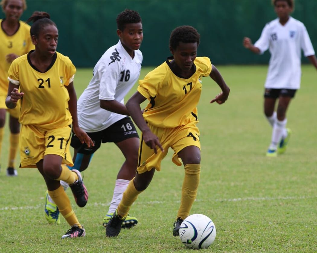 Leimata Simon scored the winning goal for Vanuatu against Fiji.