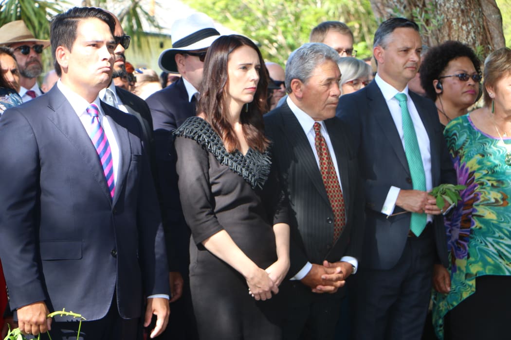 Political leaders arrive at Te Whare Rūnanga.