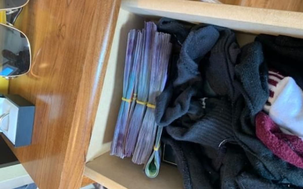 Cash recovered by Police during the arrests of Mongols gang members in Bay of Plenty.