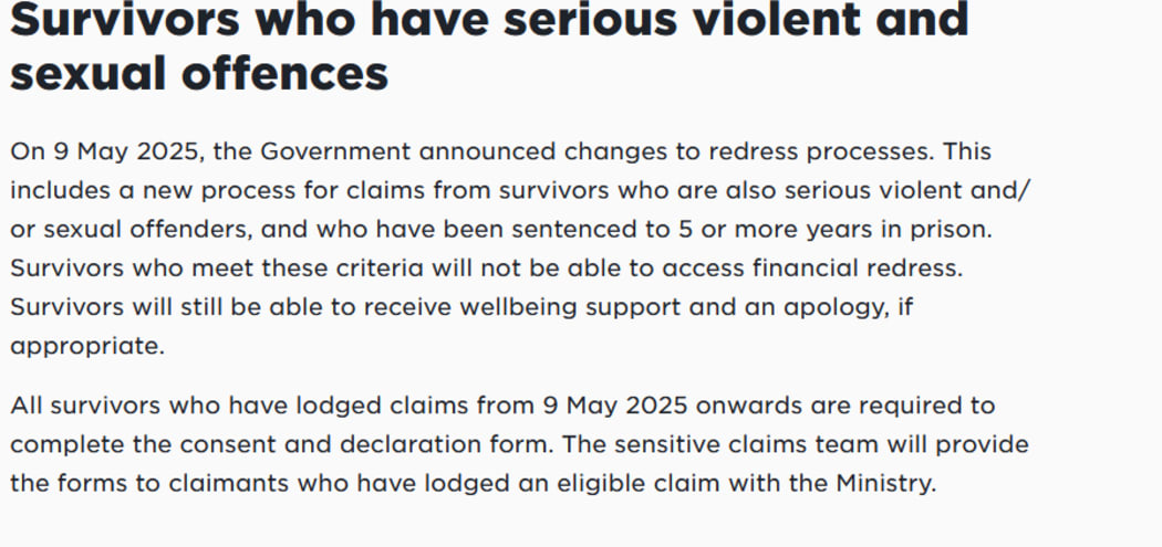 These paragraphs were removed from the Ministry of Education website after questions from RNZ.