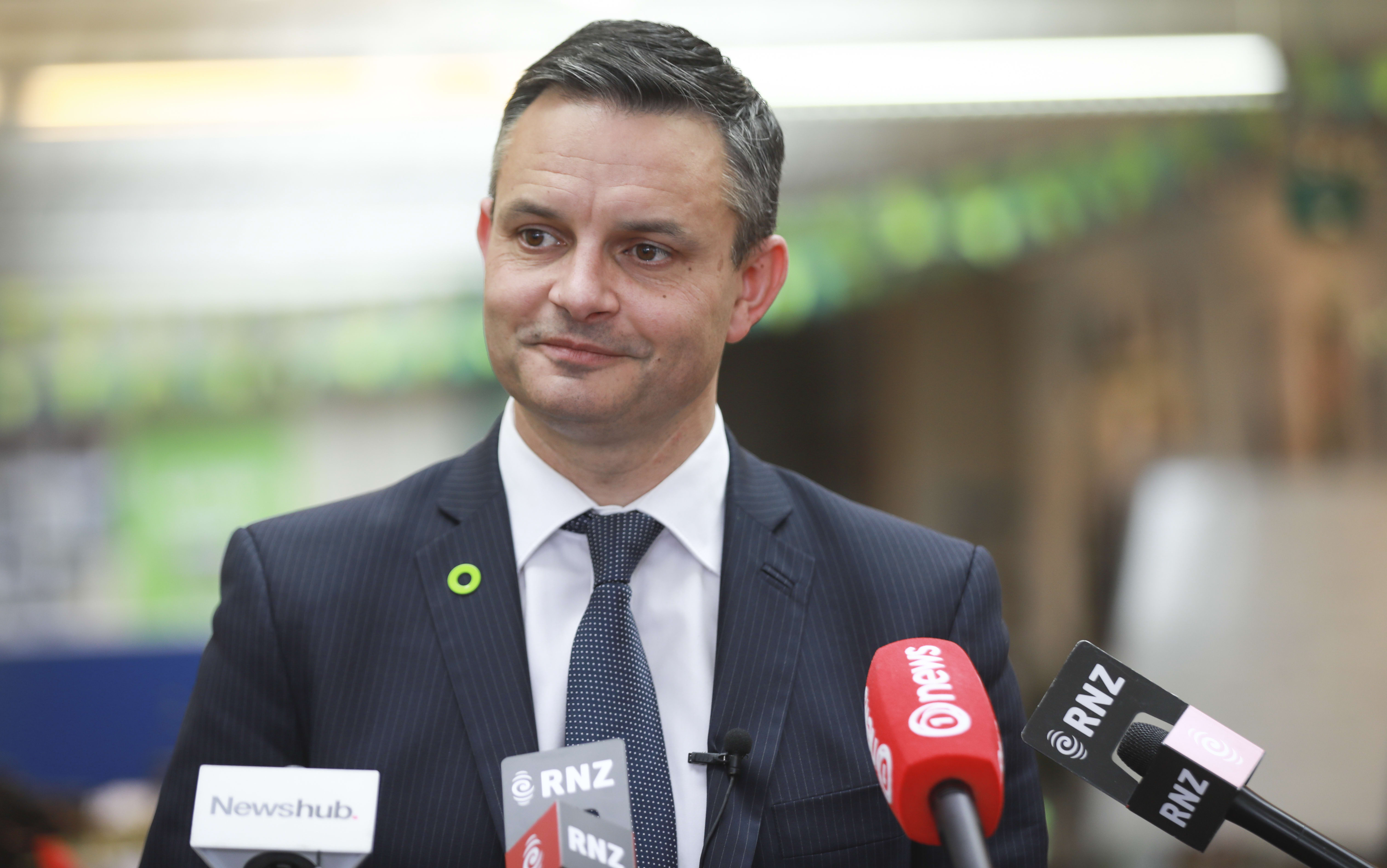 James Shaw at media stand up day after the election