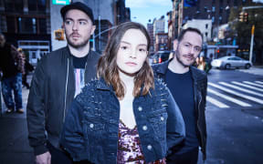 Chvrches' Martin Doherty, Lauren Mayberry, and Iain Cook.