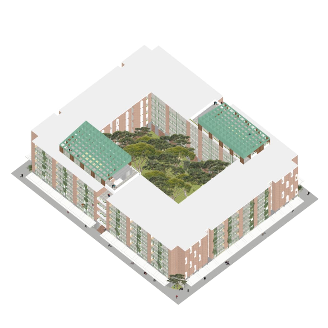 Удостоенный наград Space Craft Mid-Rise Apartment Complex Design.