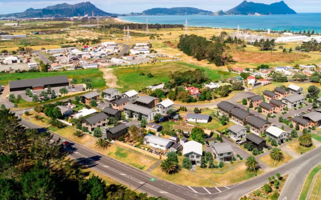 Artist’s impression of a 50-home public housing development in Ruakākā which is now on hold.