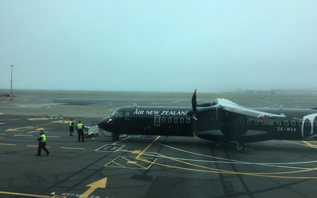 Flights are suspended at Wellington Airport.