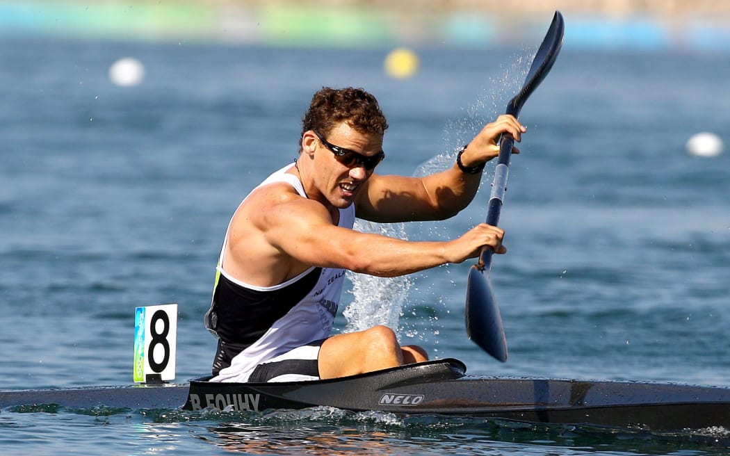 New Zealand's Ben Fouhy competes in the final of the K1 1000mtrs race at the 2008 Beijing Olympic Games.