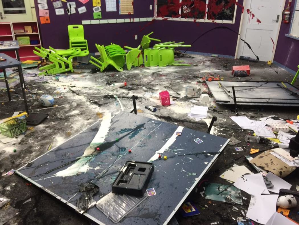 School equipment and furniture was thrown about and paint smeared on floors and walls at Te Kura Kaupapa Maori o Kaikohe.