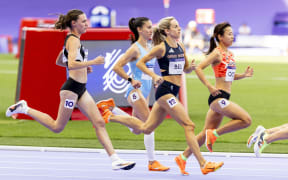 Maia Ramsden (far left) competing in Sweden.