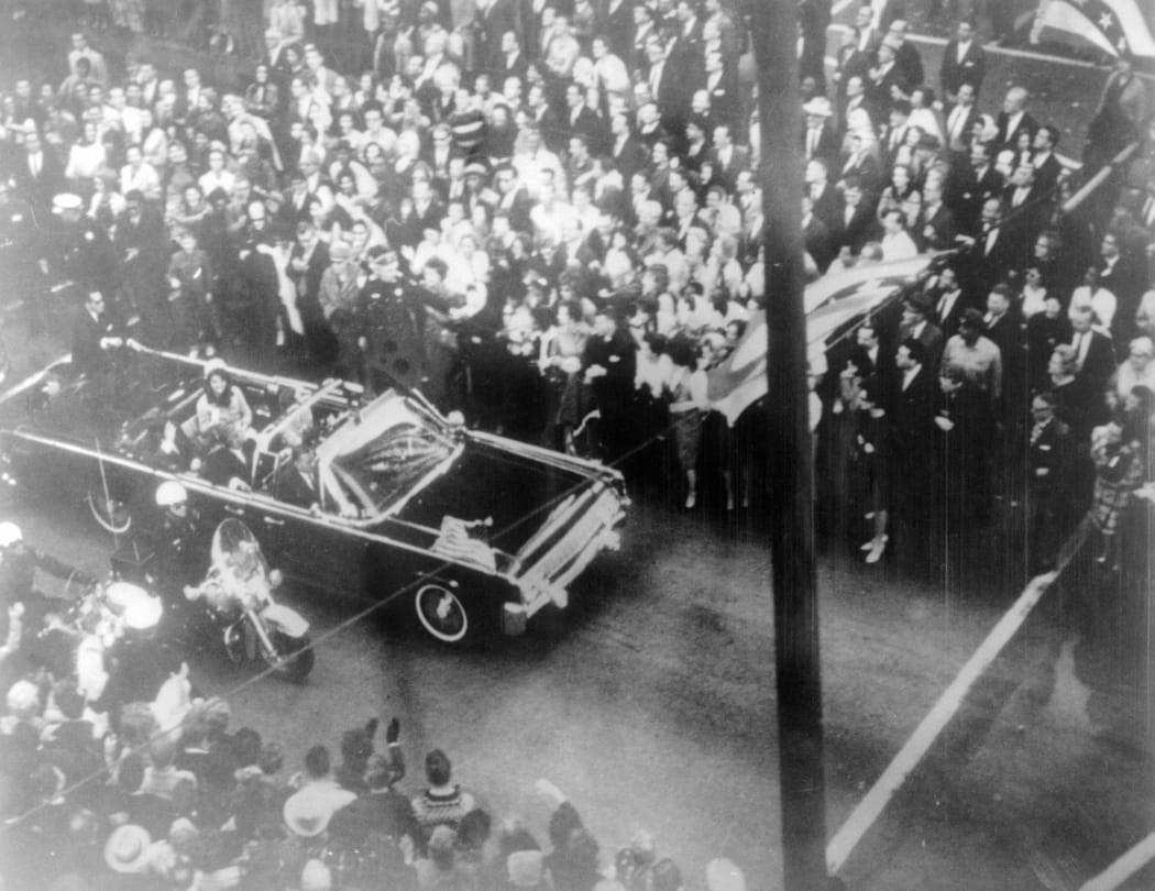 A photo dated 22 November 1963 of US President John F. Kennedy's motorcade just before his assassination in Dallas.