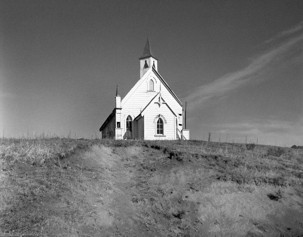 Methodest Church in the Hokianga harbour, by Laurence Aberhart (1982)