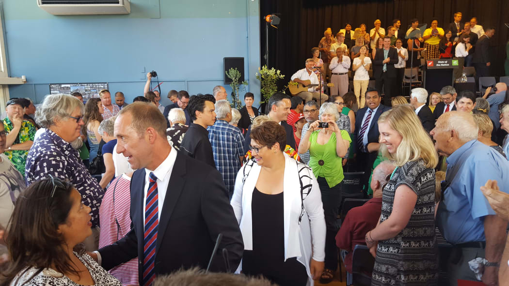 The Labour and Green Parties deliver their state-of-the-nation speeches together for the first time on January 29, 2017.