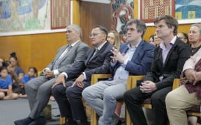 Minister of Housing Chris Bishop and Health minister Dr Shane Reti at the outcome of a five-year evaluation of the Healthy Homes review announcement on Friday, 29 November 2024.