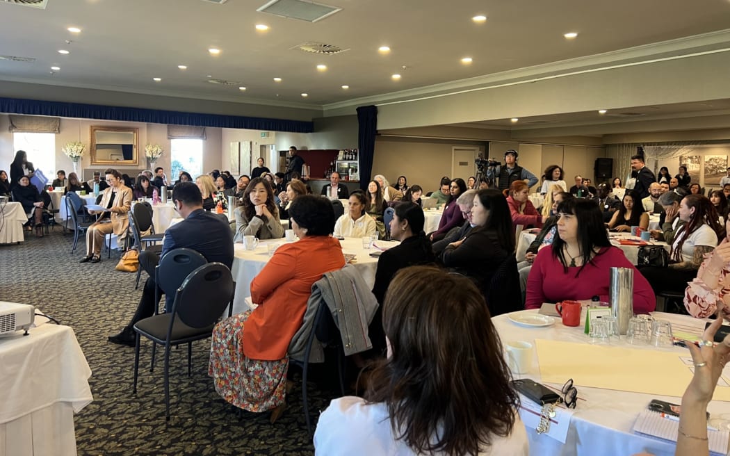People at the inaugural Asian Mental Health and Wellbeing summit in Auckland, Aug 14, 2024.