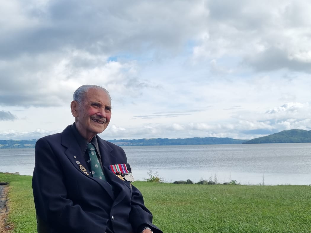 Sir Robert Gillies, the last surviving member of 28 Māori Battalion, in Rotorua