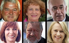 Clockwise from top left: Peter Talley, Bronwen Holdsworth, Jim McLay, Therese Walsh, Pita Sharples, Diane Roberston.