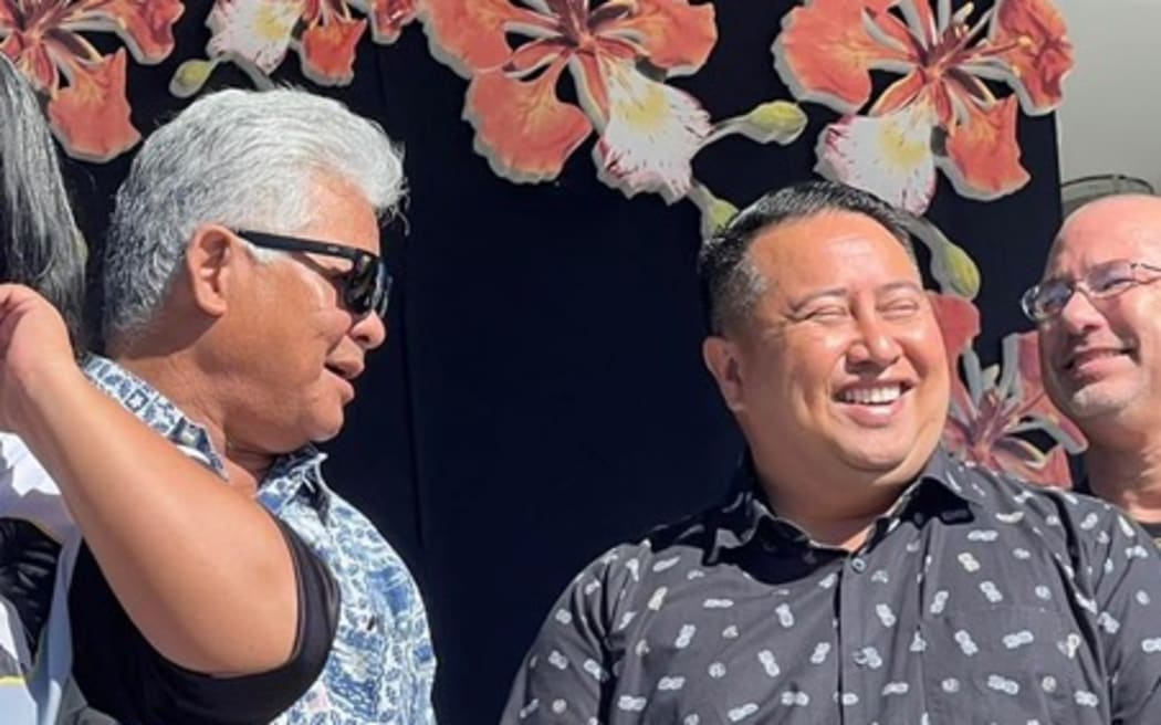 Ralph Torres shared a light moment with Arnold Palacios during last week's Education Day festivities