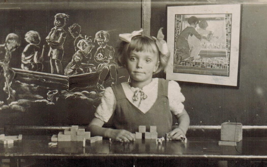 Huberta at kindergarten ("We started school at 6 years old but because my birthday was in October I had to wait until August of the next year before I could start school.")