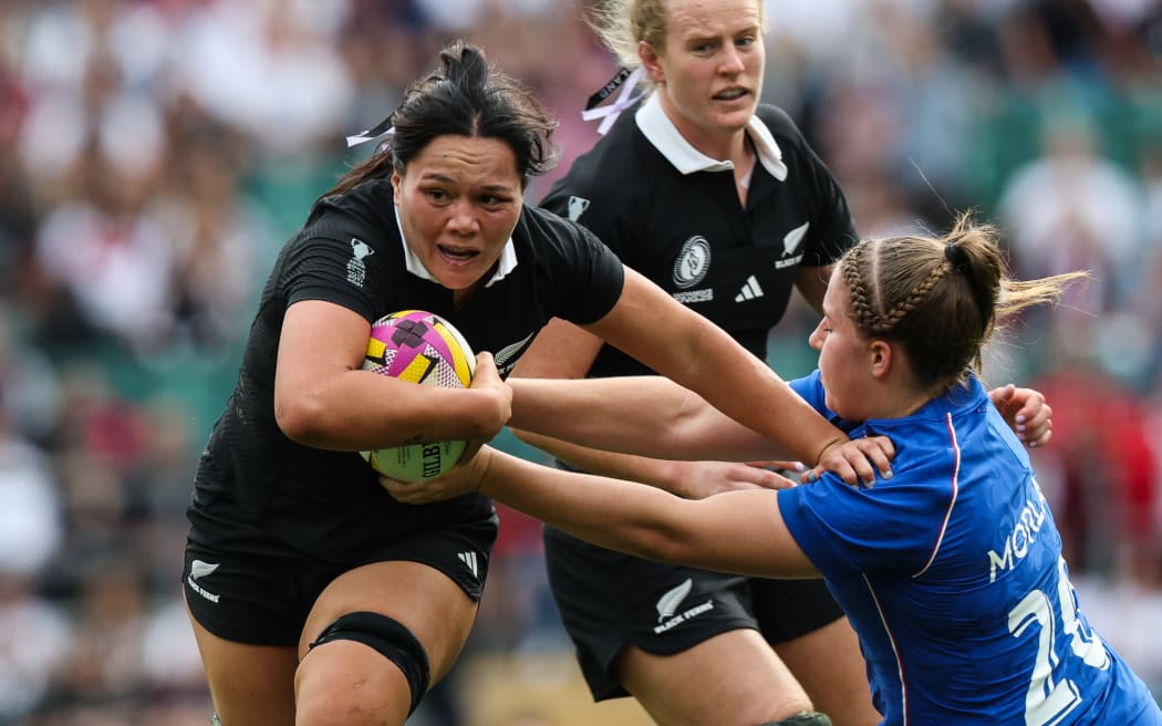 New Zealand Black Fern's Kaipo Olsen-Baker on the attack
