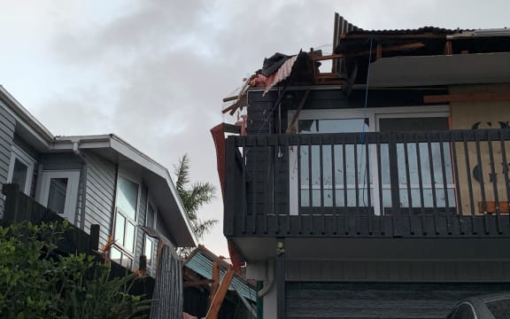 Damage to houses in St Heliers after a storm ripped through the Auckland suburb on Sunday night.