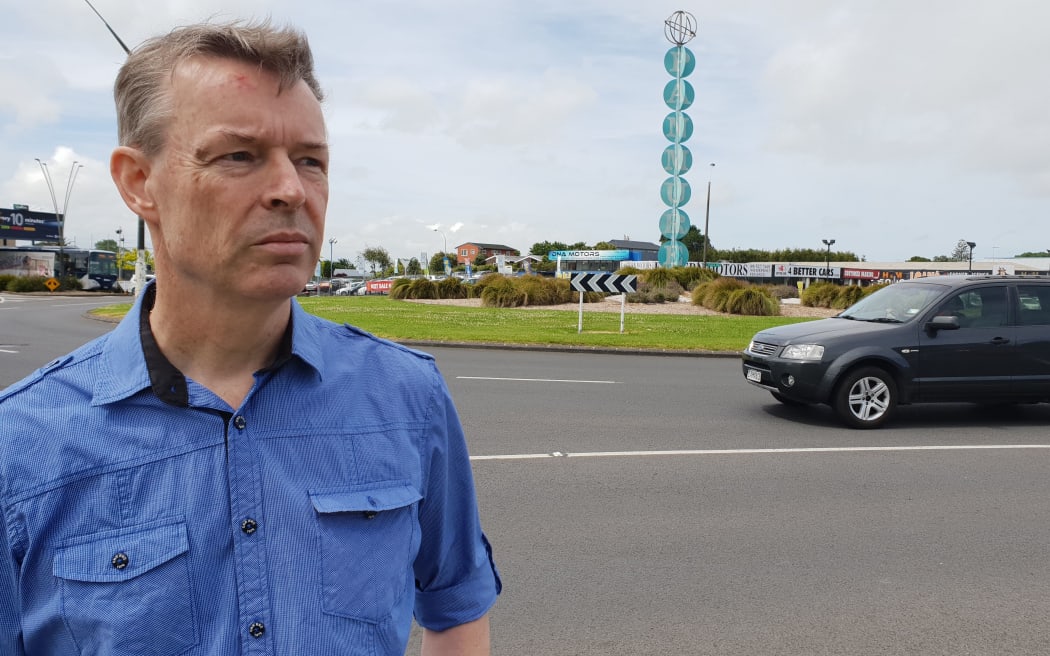 Panmure Community Action Group spokesman Keith Sharp at the roundabout that will go under the AMETI project. 30 November 2018