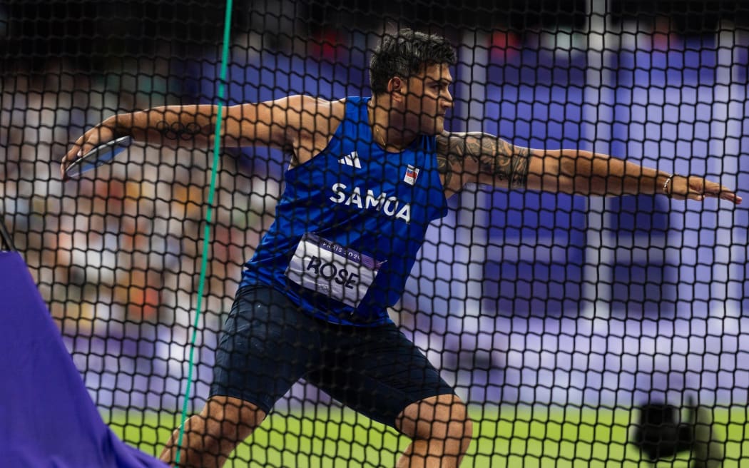 Alex Rose Team Samoa Athletics in the Olympic Games on the 7th August , 2024 at Stade de France, France (Image by Casey Sims/ONOC Communications)