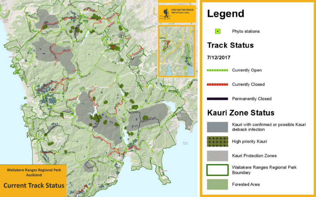 Waitakere Ranges Regional Park current track status.