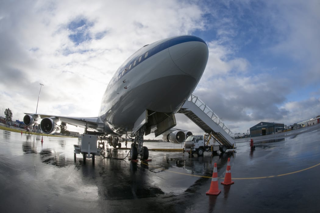 On the rain-soaked ramp at its deployment base at Christchurch International Airport, New Zealand. NASA's SOFIA flying observatory is ready for a mission to study Southern Hemisphere celestial objects.