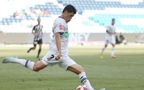 Hiroki Sakai of Auckland FC in action 2024.