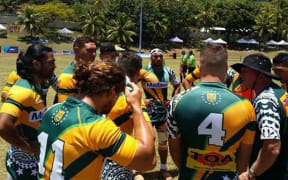 The Cook Islands Sevens team during the 'Sevens in Heaven' competition.