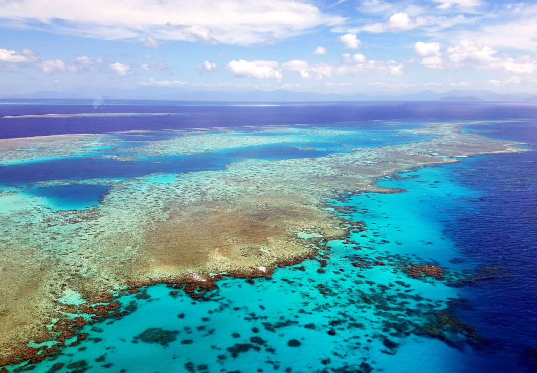 Landscape of the Great Barrier Reef in the Coral Sea off the coast of Queensland, Australia, 2018.