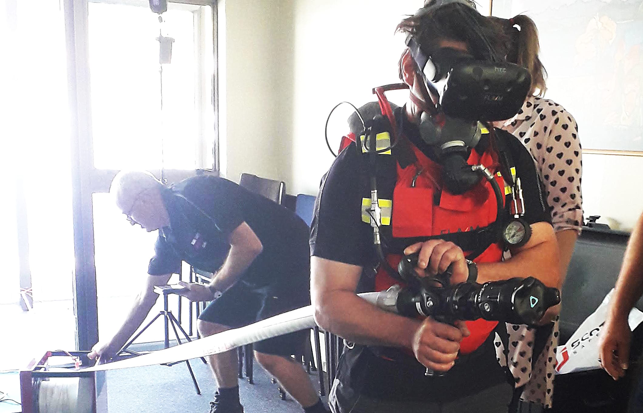 Trainees trying the FLAIM system