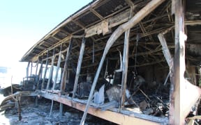 Damage from asylum seekers' riot on Nauru in July 2013.