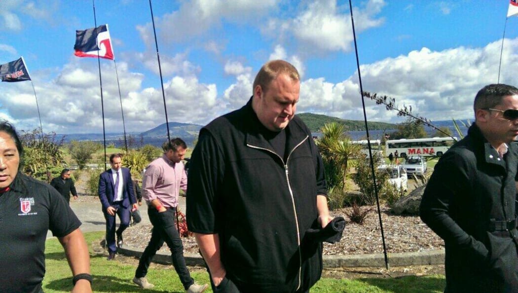 Kim Dotcom at the Mana party gathering in Roturua.