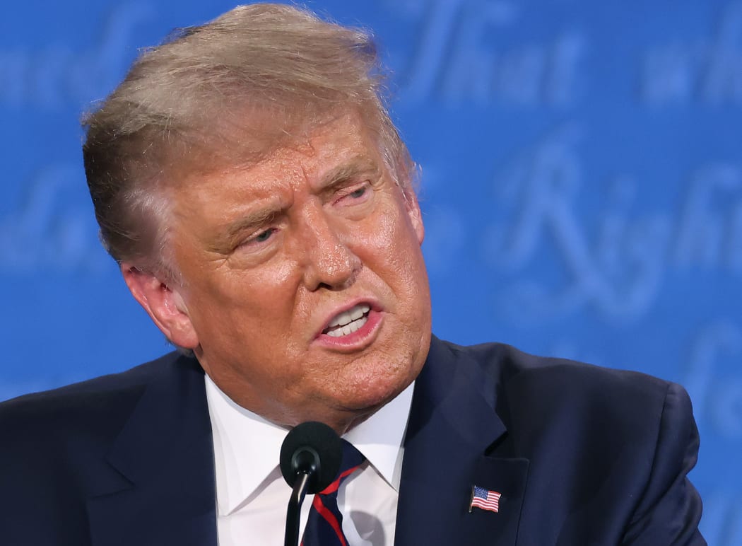 US President Donald Trump at the first presidential debate with Democrat nominee Joe Biden.