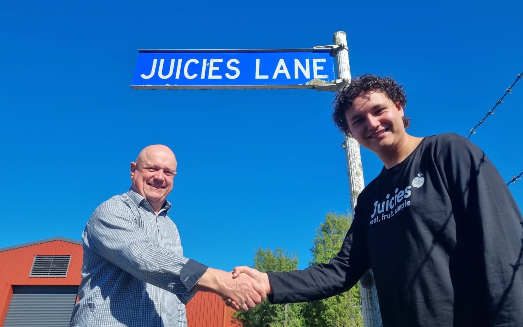 Tasman Bay Food Co sales director Martyn Barlow invited Lennox Goodhue-Wikitera to Nelson - to see where Juicies were made and brainstorm some business ideas.