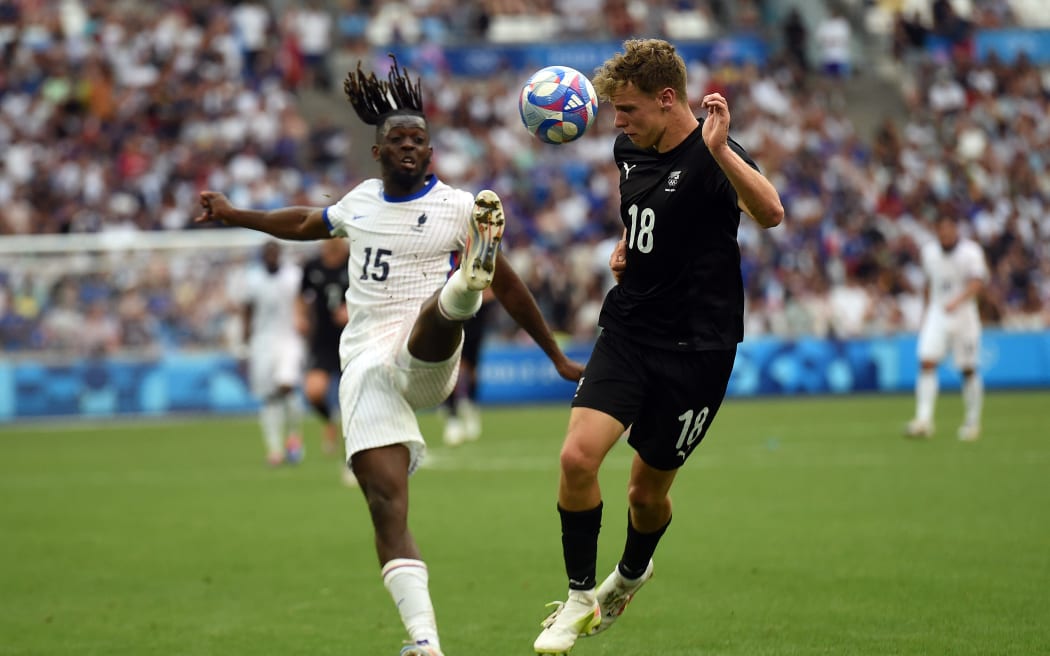 All Whites Oskar Van Hattum in action during the Paris Olympics.