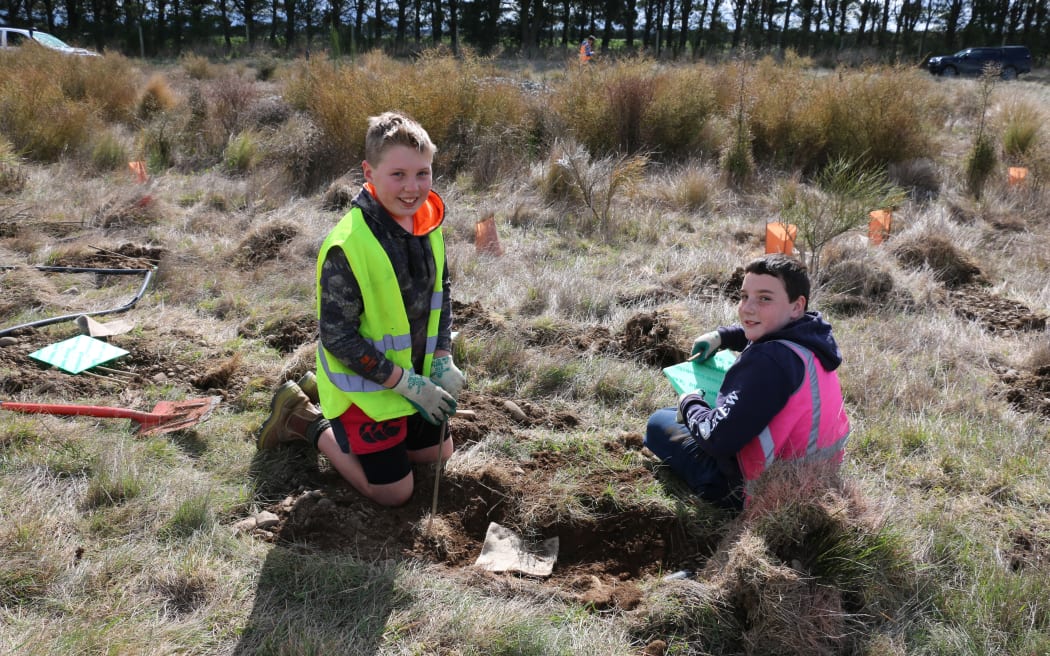 The Eyrewell skink habitat restoration school day