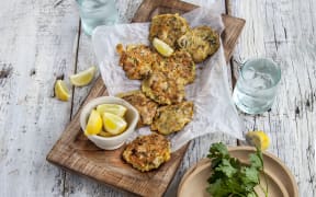 Oyster and carrot fritters