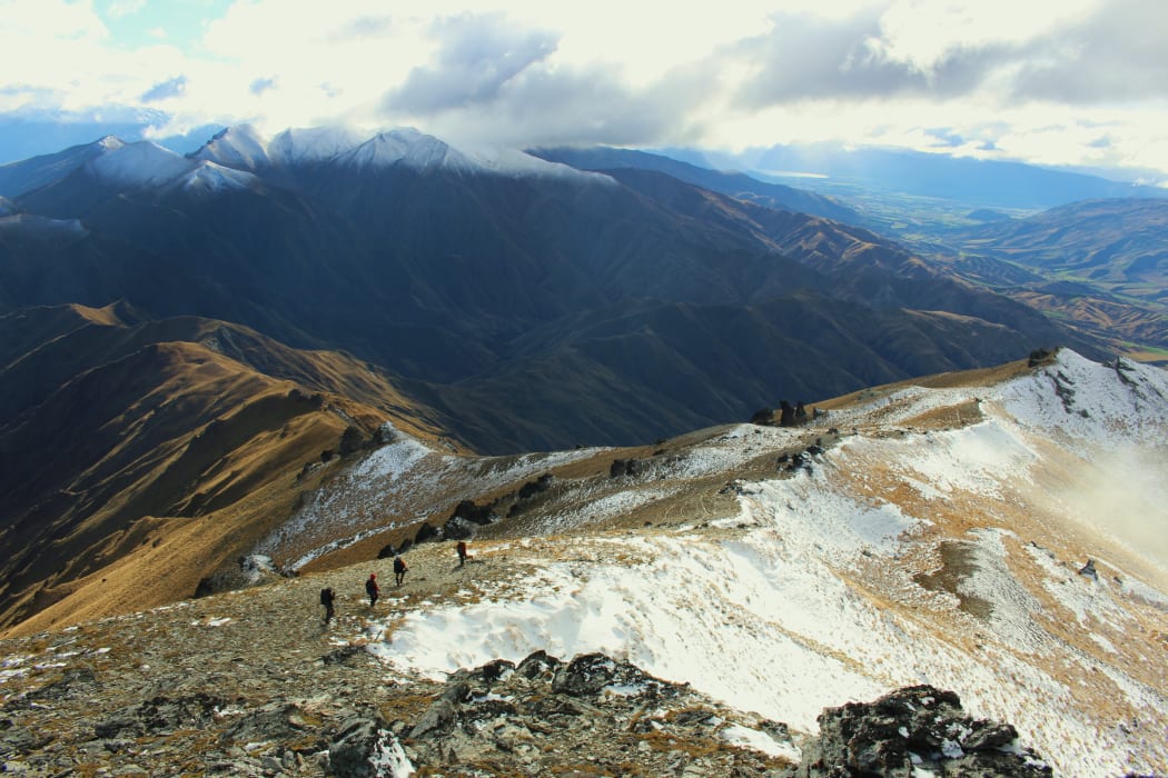 View from Mount Cardrona looking up the Cardrona Valley, near Wanaka.