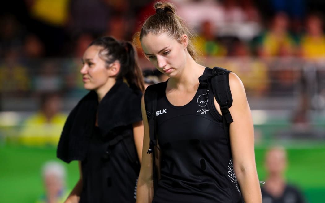 New Zealand defender Kelly Jury of New Zealand looking dejected after losing the bronze medal match to Jamaica.