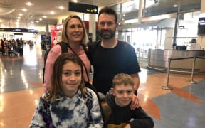 Maree Glading and her family setting off on their trip, which was cut short by the Covid-19 pandemic.