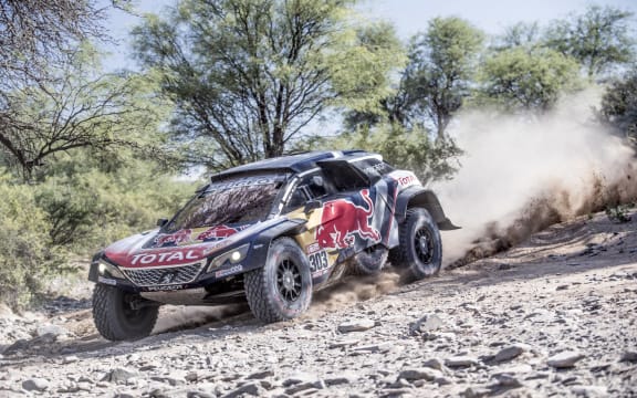 Carlos Sainz (ESP) of Team Peugeot in 2018 Dakar Rally.
