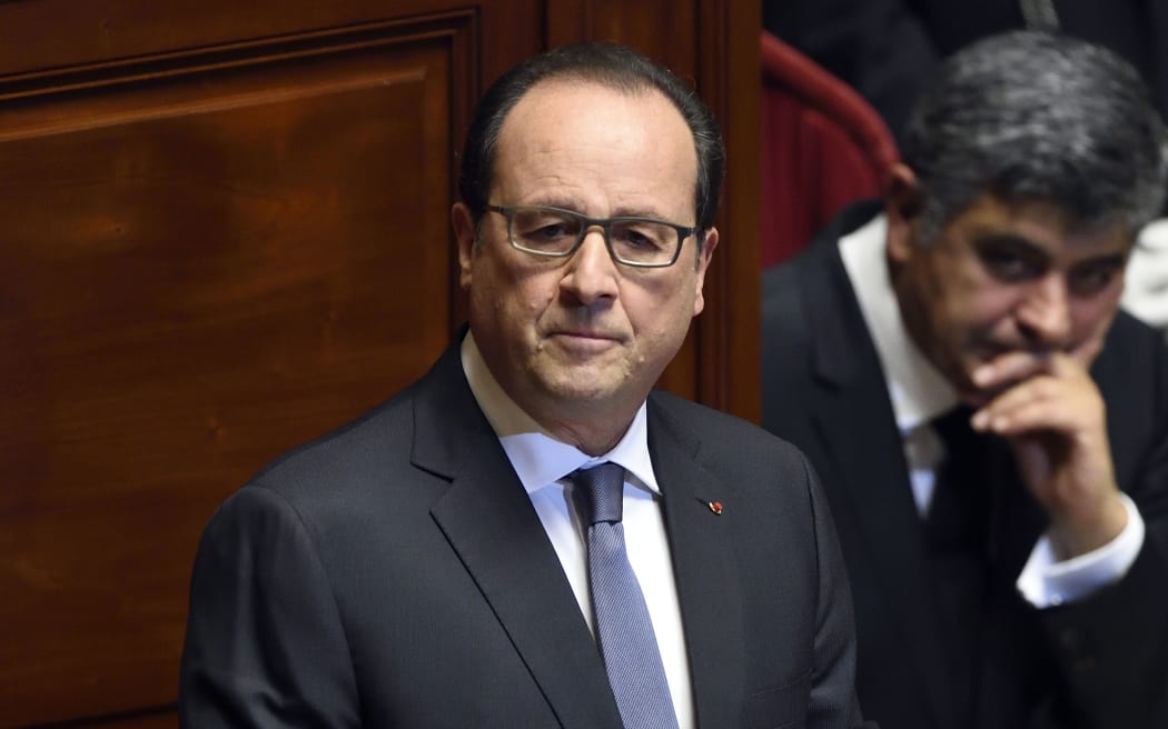 President Francois Hollande addressing parliament.
