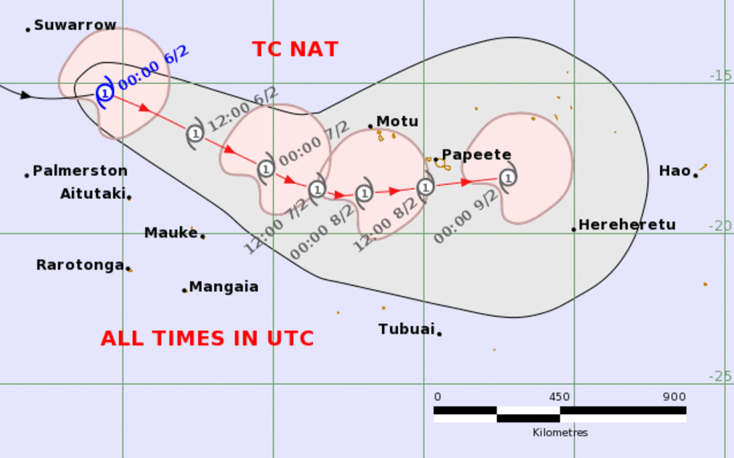 Tropical Cyclone Nat track map as at 1.06pm Fiji time.