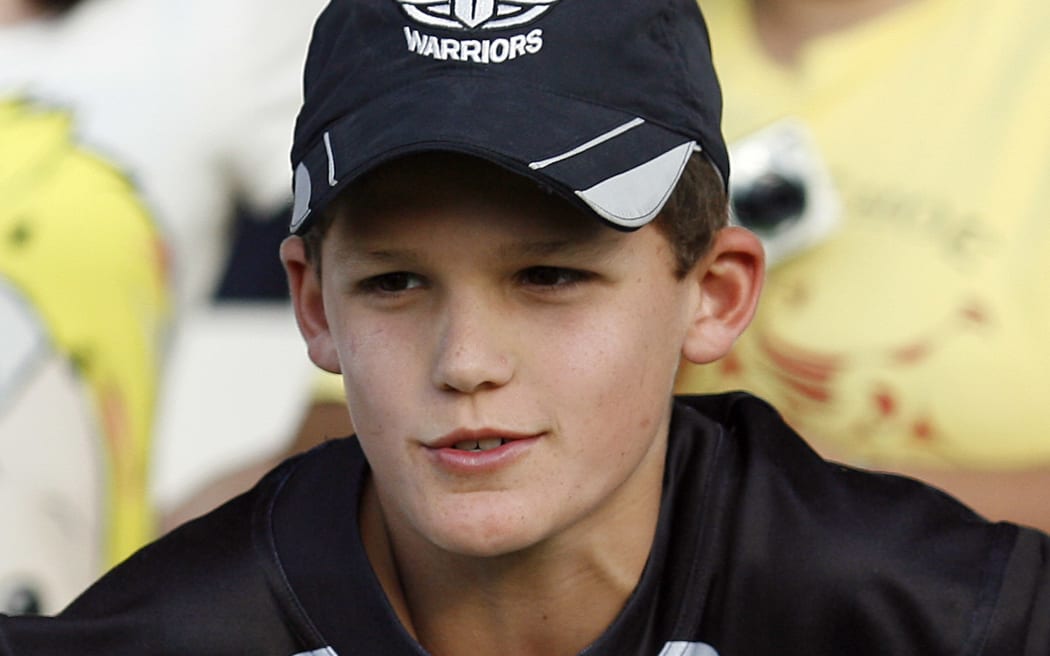 Nathan Cleary son of Warriors' Head Coach Ivan Cleary cheers on the team. NRL pre season trail match, Vodafone Warriors v Sydney Roosters at Rotorua International Stadium, Rotorua, New Zealand. Saturday 13th February 2010. Photo: PHOTOSPORT