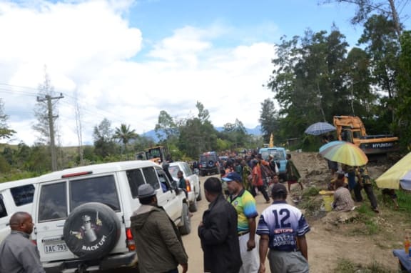 Prime Minister Peter O'Neill visits the Highlands Highway in Papua New Guinea