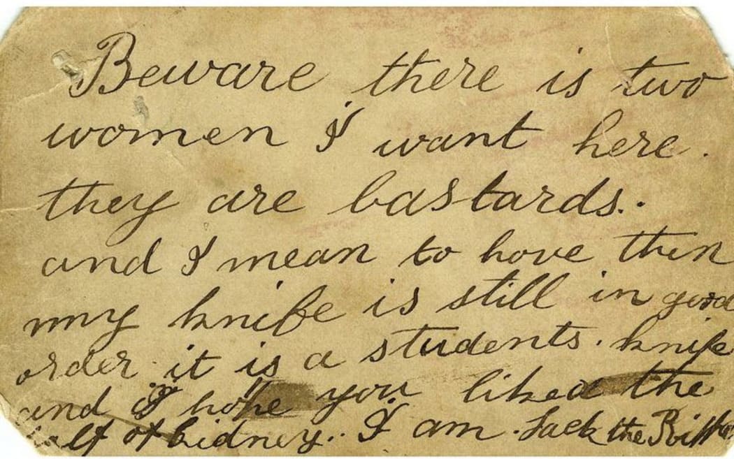 A postcard allegedly written by Jack the Ripper, which was sold at a British auction.